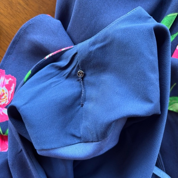 Talbot’s Dark Blue and Pink Floral Dress size L - Picture 3 of 7